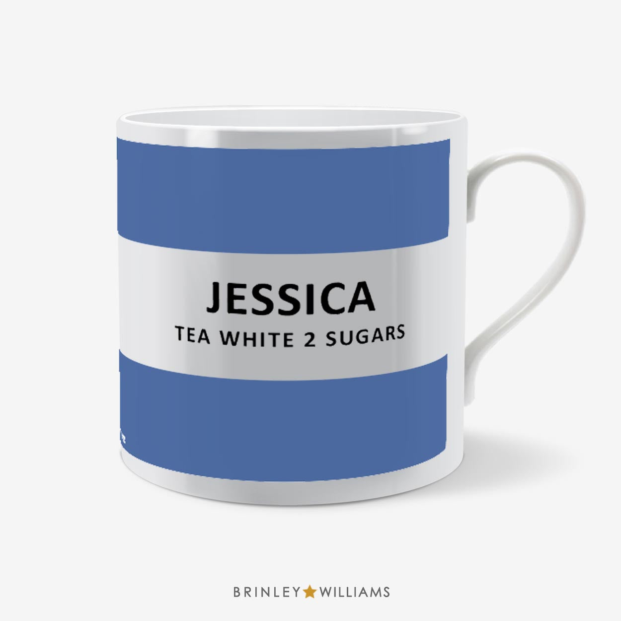 Striped Personalised Mug - Blue