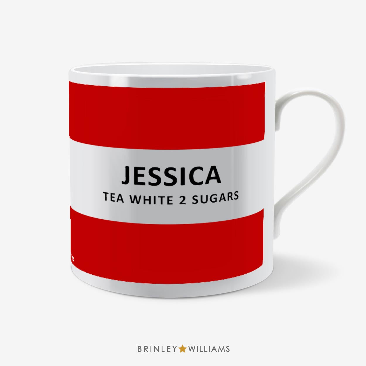 Striped Personalised Mug - Red