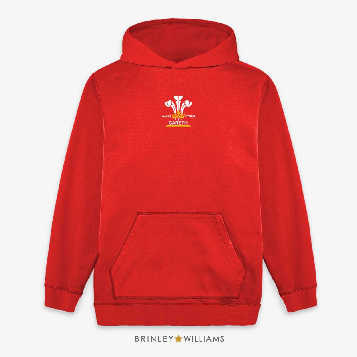 3 FeathersPersonalised  Wales  Cymru Kids Hoodie - Fire red