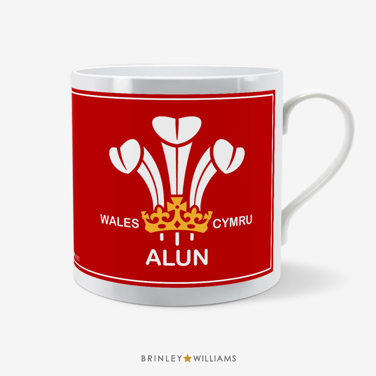 Three Feathers Personalised Welsh Mug - side two