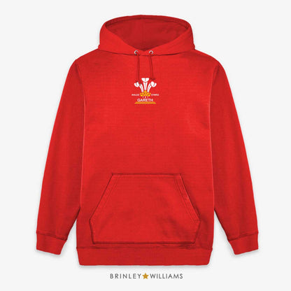 3 Feathers Personalised Unisex Hoodie - Fire Red