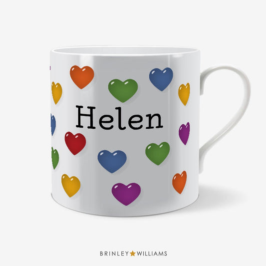 Colourful Dots Personalised Mug - side one