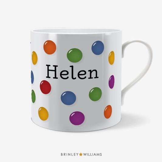 Colourful Dots Personalised Mug - side one