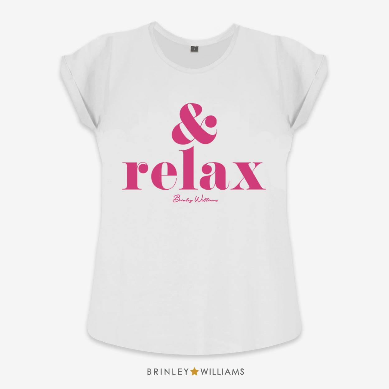 & Relax Rolled Sleeve T-shirt - White