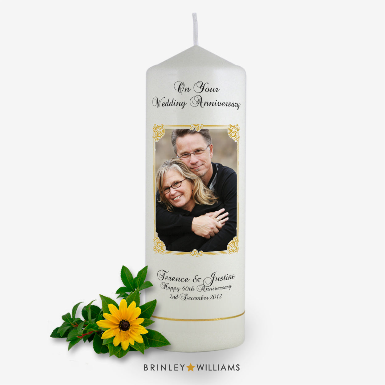 Art Nouveau Photo Anniversary Candle - bronze