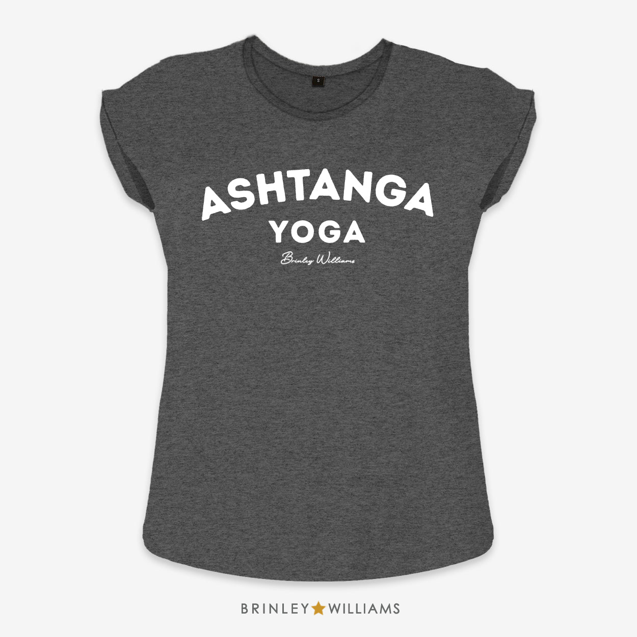 Ashtanga Yoga Rolled Sleeve T-shirt - Charcoal