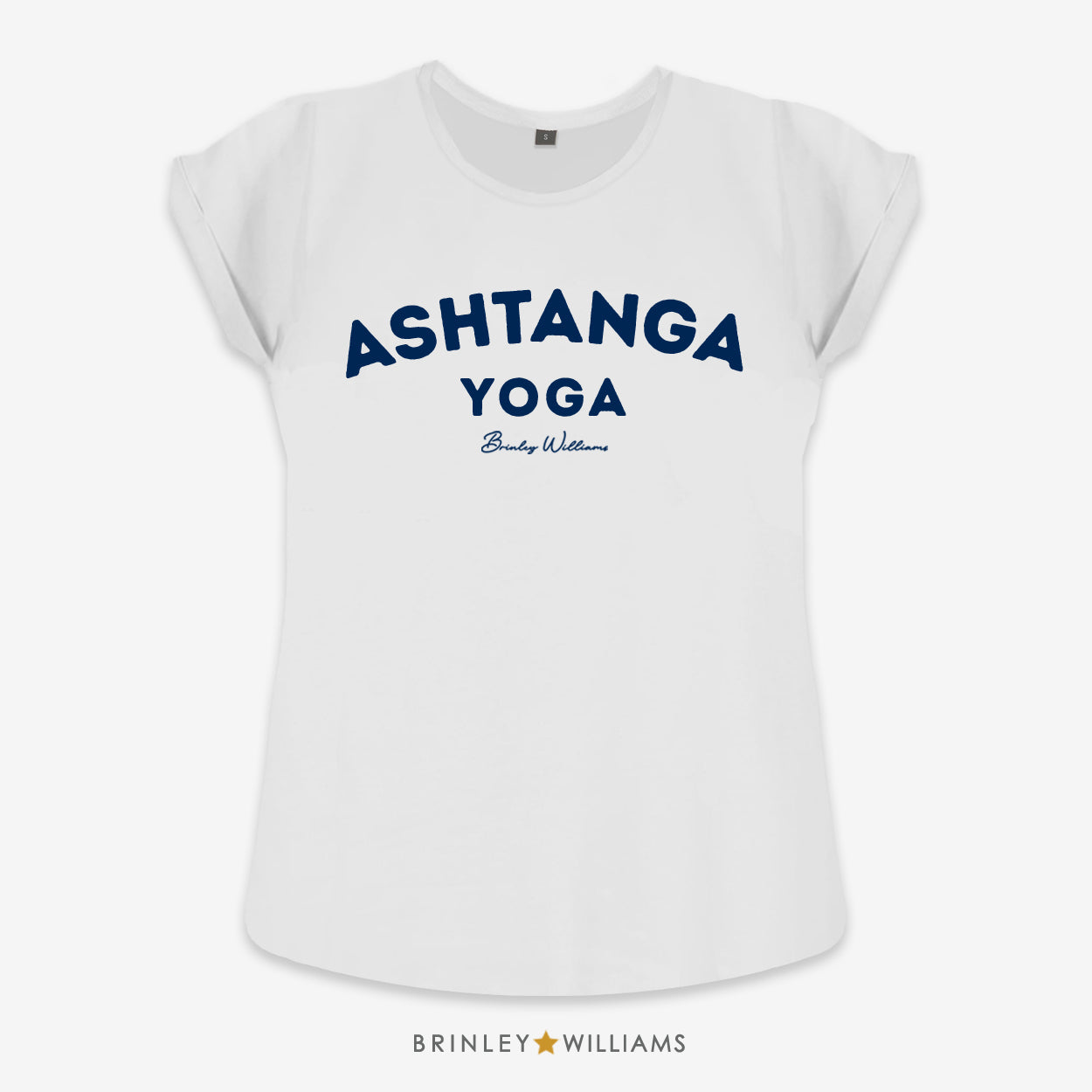 Ashtanga Yoga Rolled Sleeve T-shirt - White