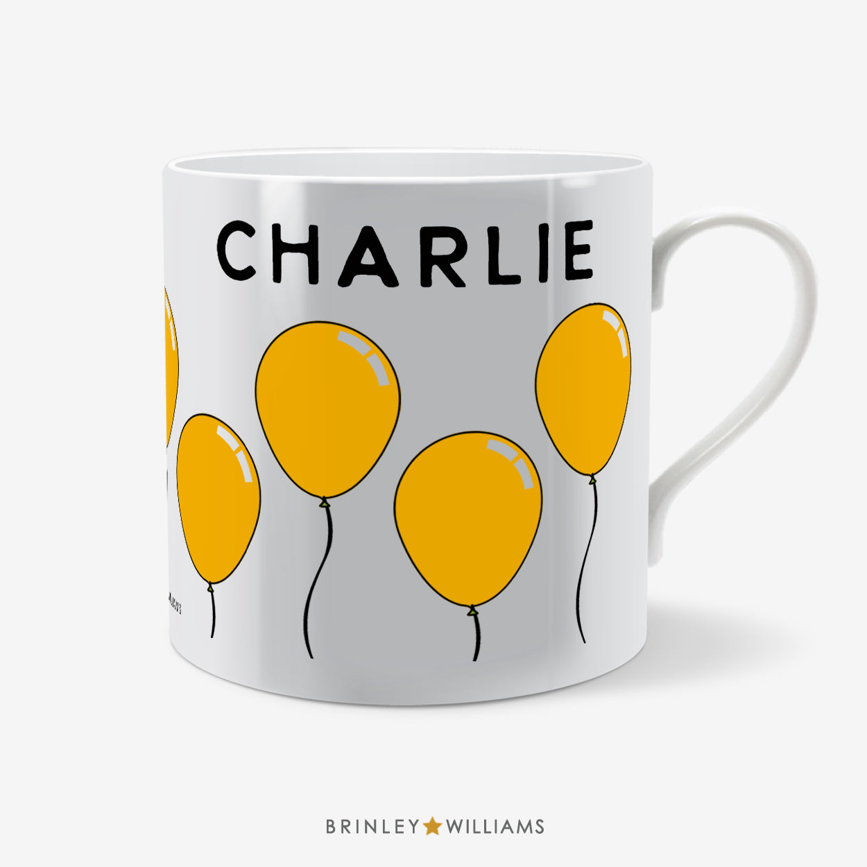 Balloons Personalised Mug - Yellow
