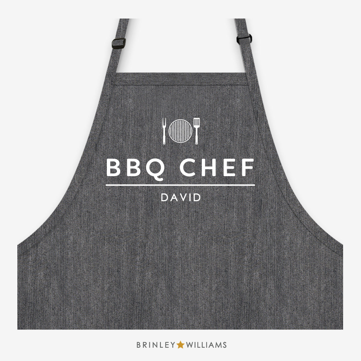 BBQ Chef Apron - Personalised - Black Denim