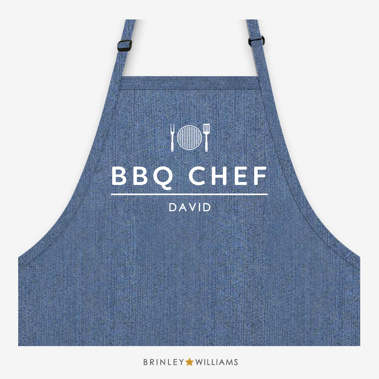 BBQ Chef Apron - Personalised - Blue Denim