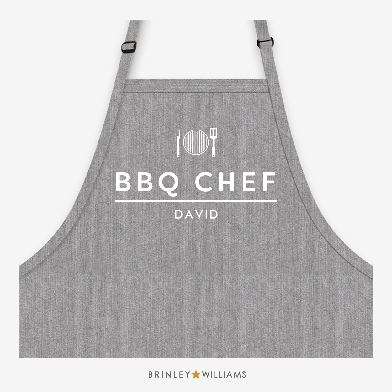 BBQ Chef Apron - Personalised - Grey Denim