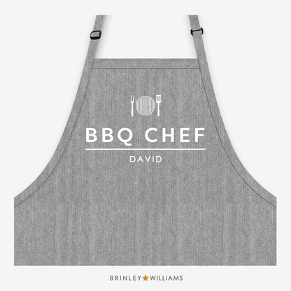 BBQ Chef Apron - Personalised - Grey Denim