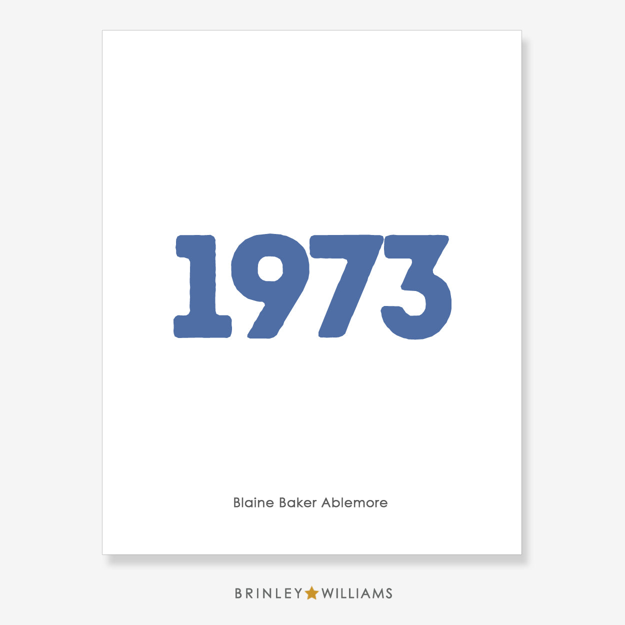 Year Wall Art Poster - Personalised - Blue