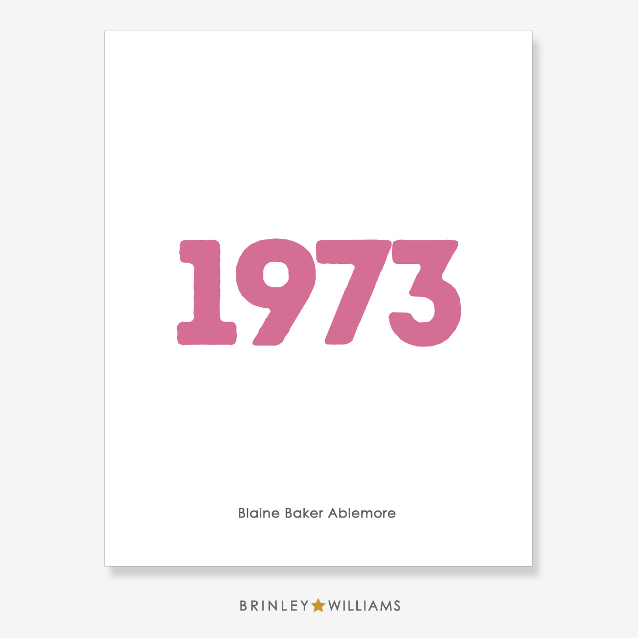 Year Wall Art Poster - Personalised - Pink