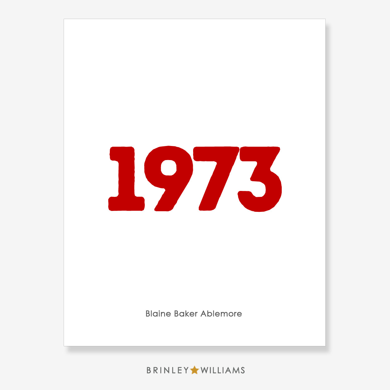 Year Wall Art Poster - Personalised - Red