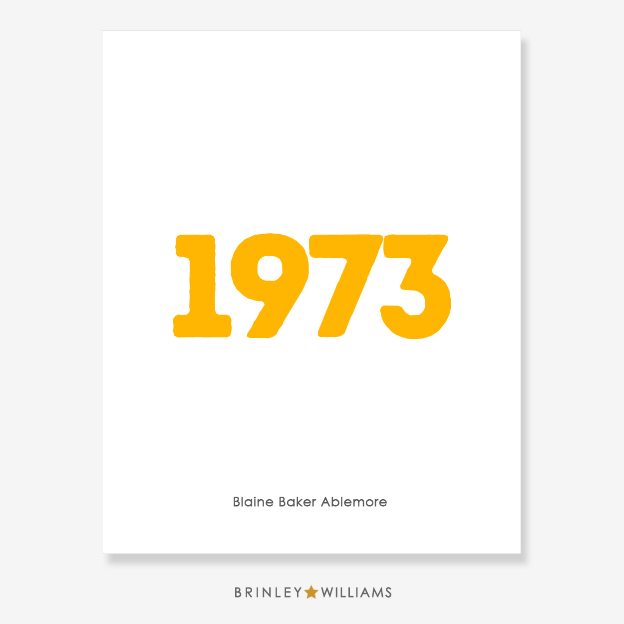 Year Wall Art Poster - Personalised - Yellow