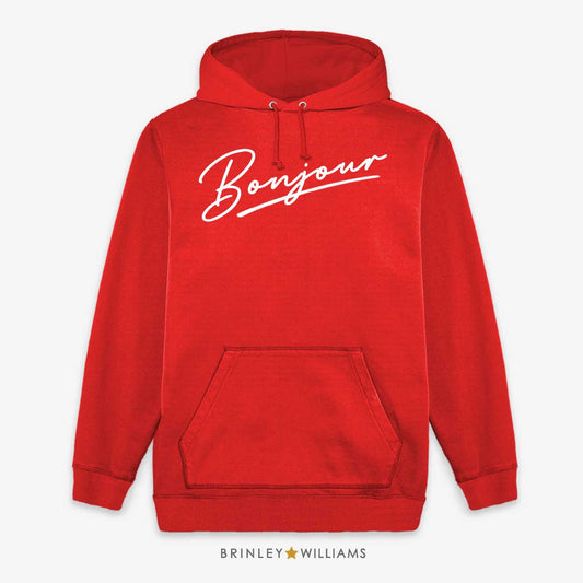 Bonjour Unisex Hoodie - Fire Red