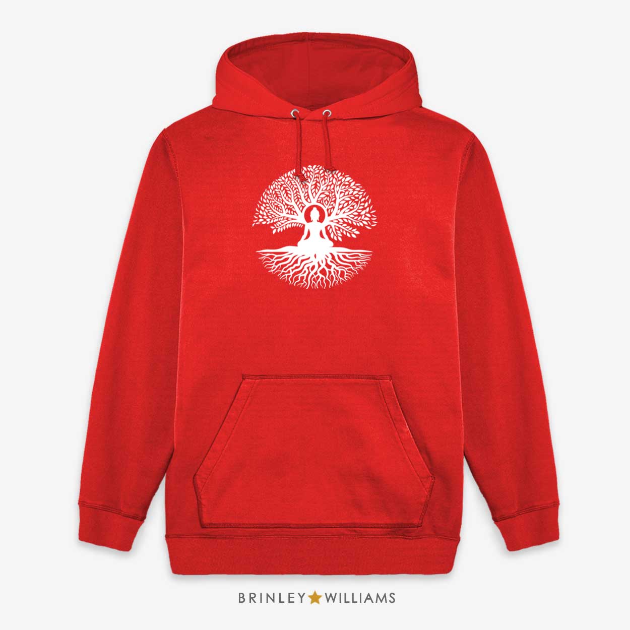 Buddha Tree Unisex Yoga Hoodie - Fire red