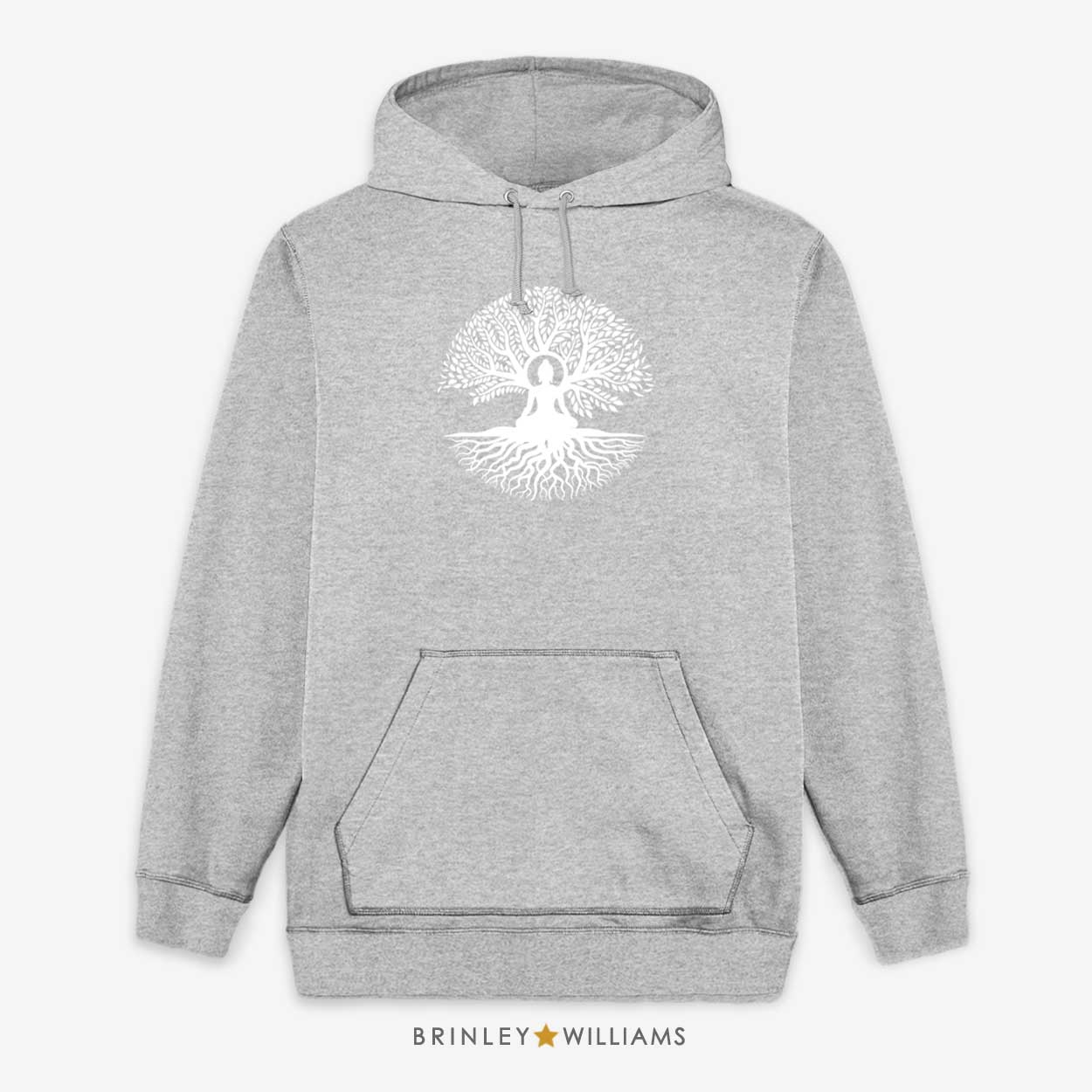 Buddha Tree Unisex Yoga Hoodie - Heather Grey