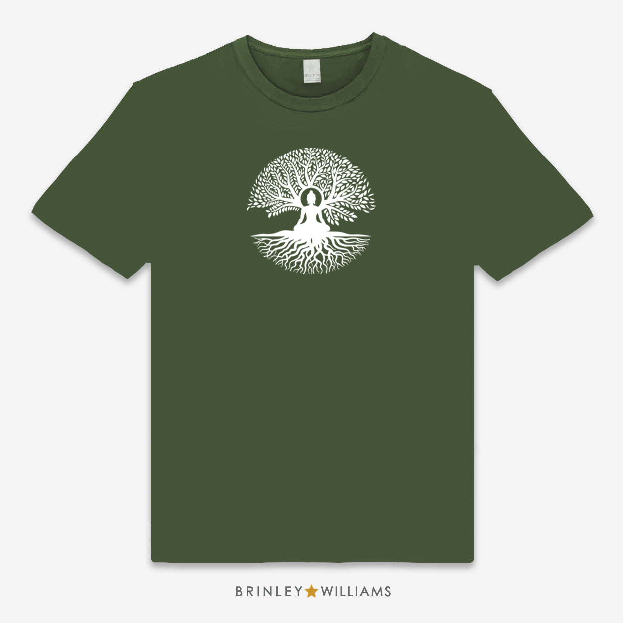 Buddha Tree Unisex Classic Yoga T-shirt - Military Green