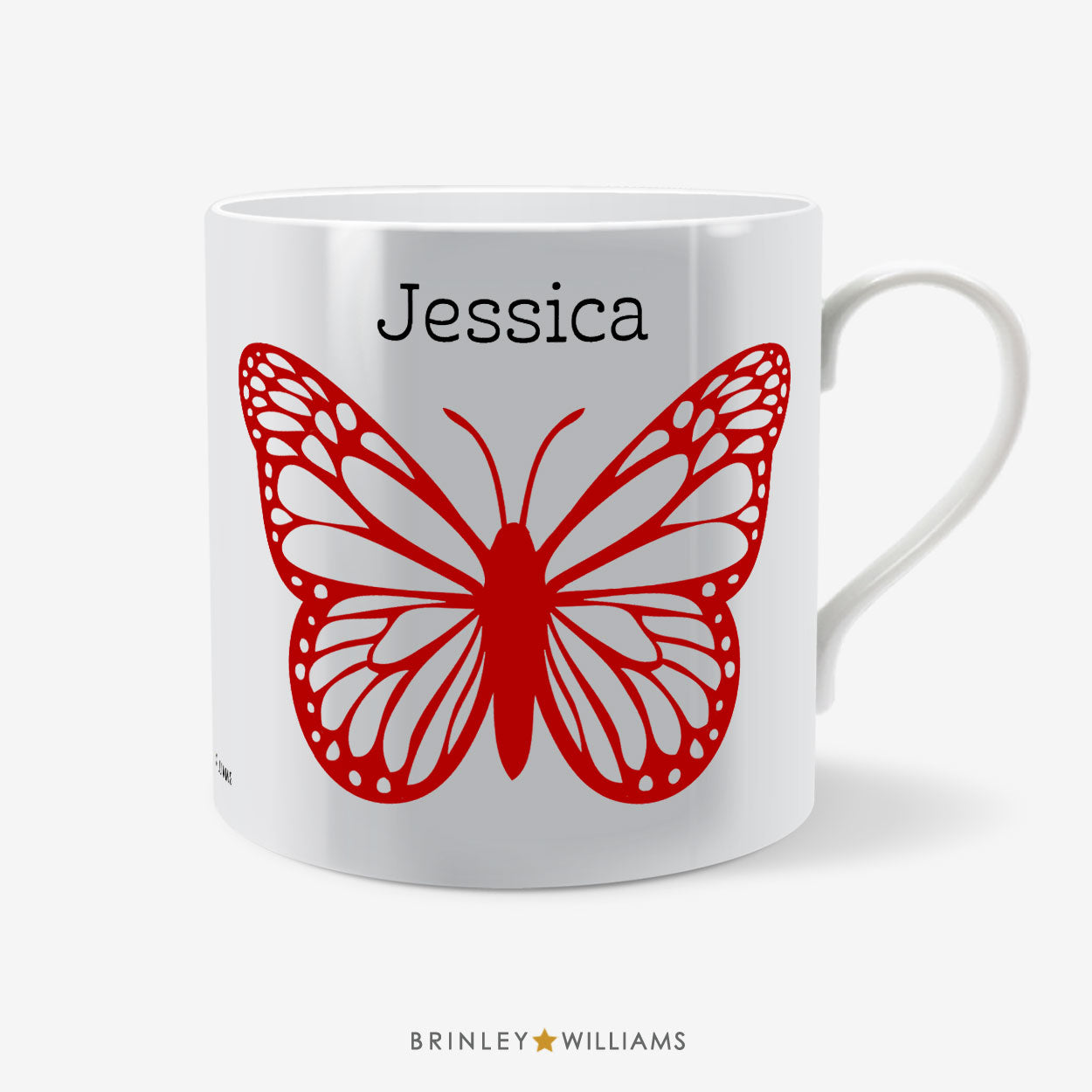 Butterfly Personalised Mug - Red