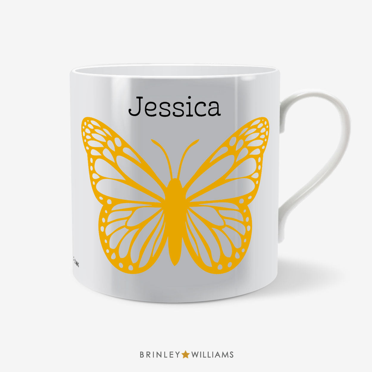 Butterfly Personalised Mug - Yellow