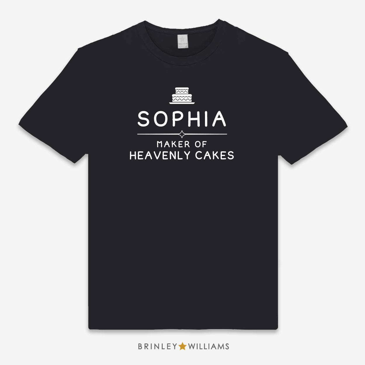 Maker of Heavenly Cakes Personalised Unisex Culinary T-shirt - black