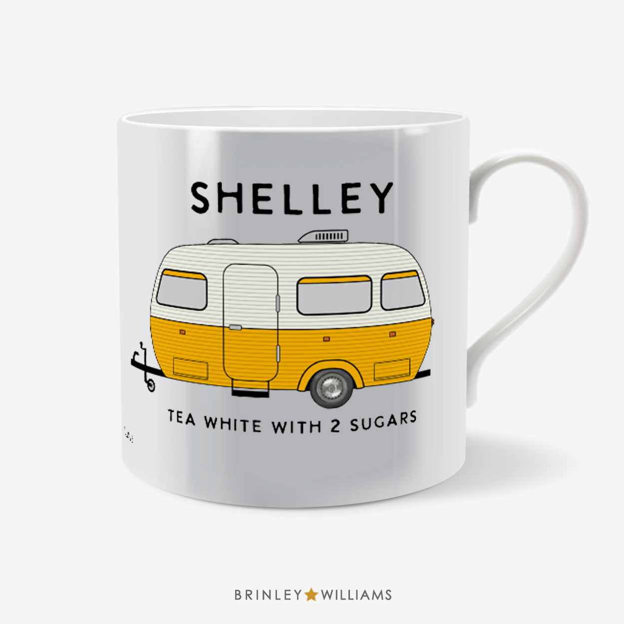 Caravan Mug - Personalised - Yellow