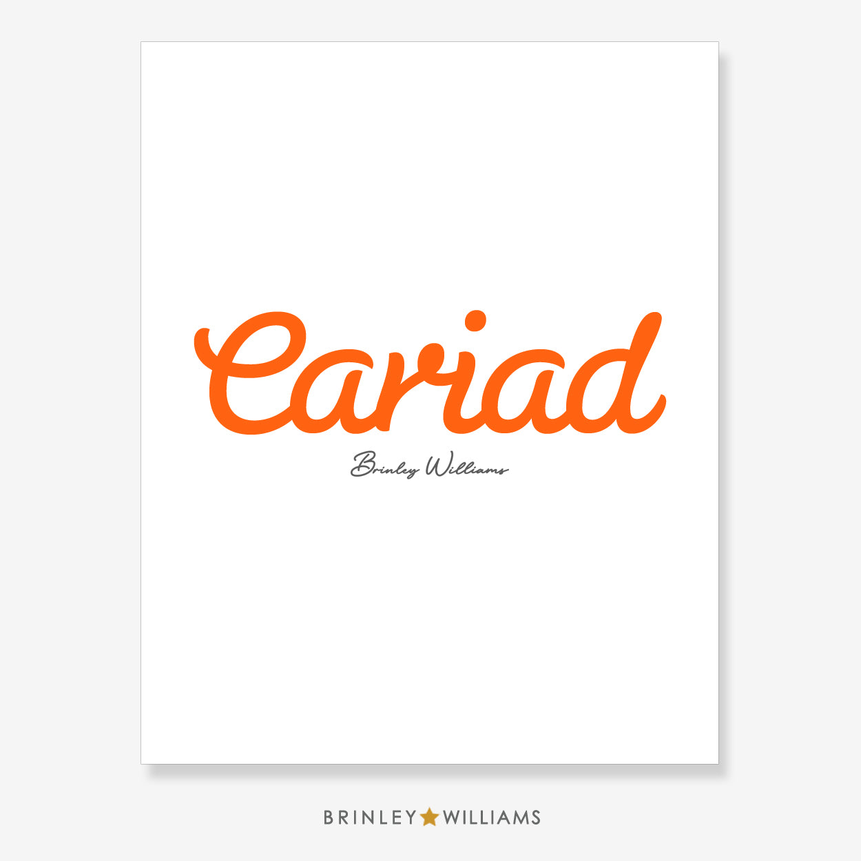 Cariad Wall Art Poster - Orange