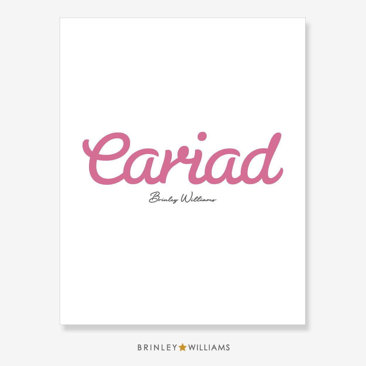 Cariad Wall Art Poster - Pink