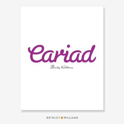 Cariad Wall Art Poster - Purple