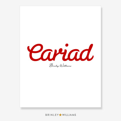 Cariad Wall Art Poster - Red