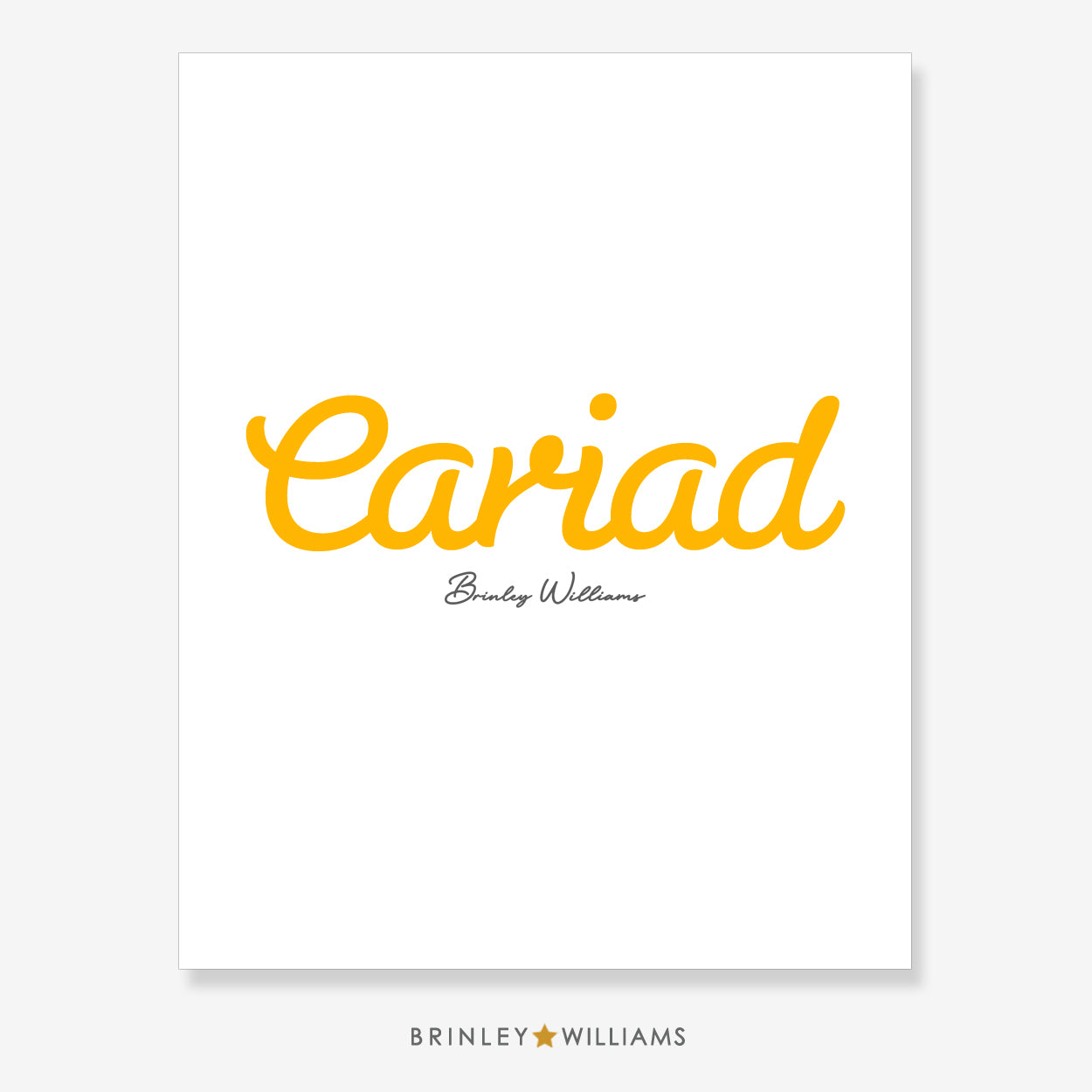 Cariad Wall Art Poster - Yellow