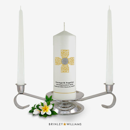 Celtic Brooch Personalised Unity Candle - Bronze
