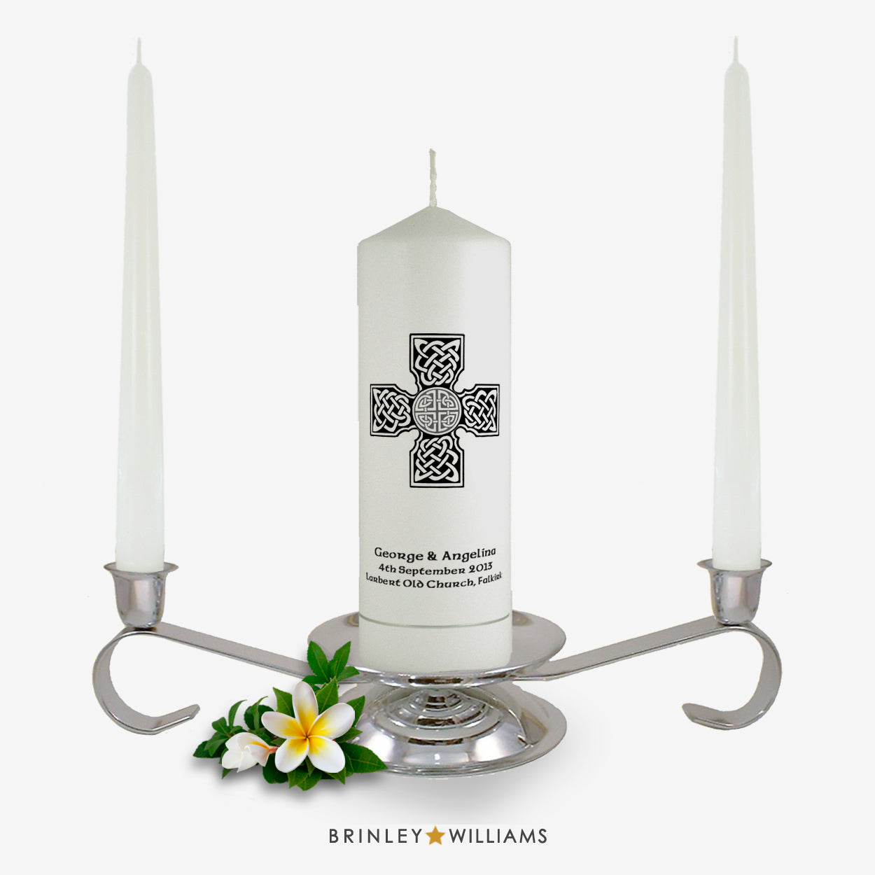 Celtic Brooch Personalised Unity Candle - Charcoal