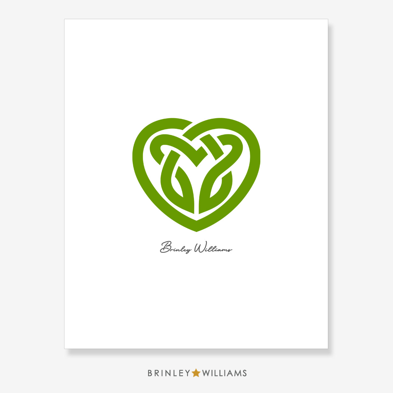 Celtic Knotwork Heart Wall Art Poster - Green