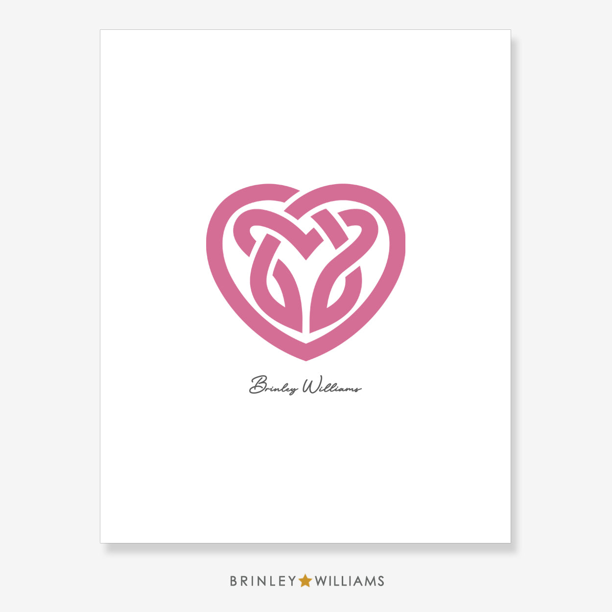 Celtic Knotwork Heart Wall Art Poster - Pink