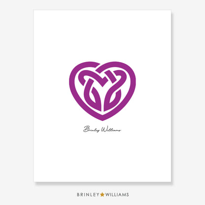 Celtic Knotwork Heart Wall Art Poster - Purple
