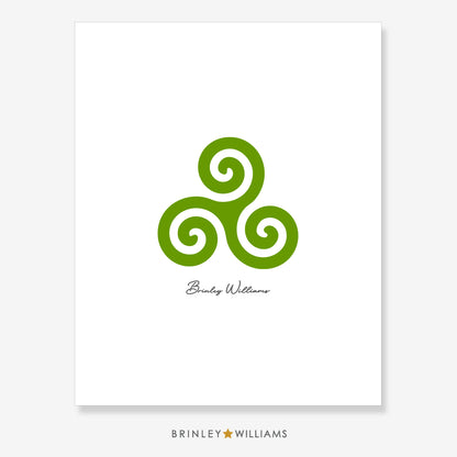 Celtic Triskele Wall Art Poster - Green