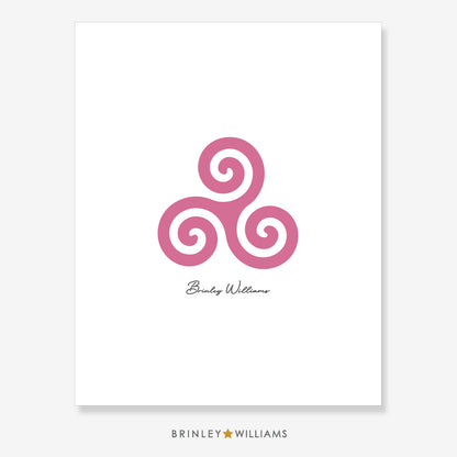 Celtic Triskele Wall Art Poster - Pink