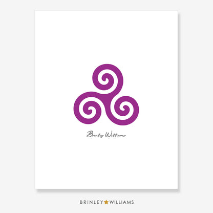 Celtic Triskele Wall Art Poster - Purple