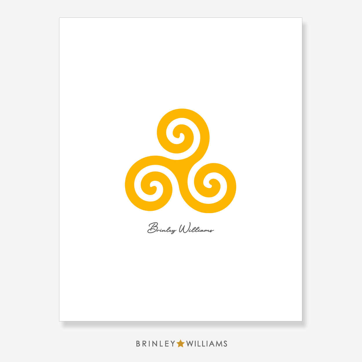 Celtic Triskele Wall Art Poster - Yellow