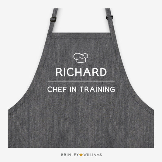 Chef in Training Apron - Personalised - Black Denim