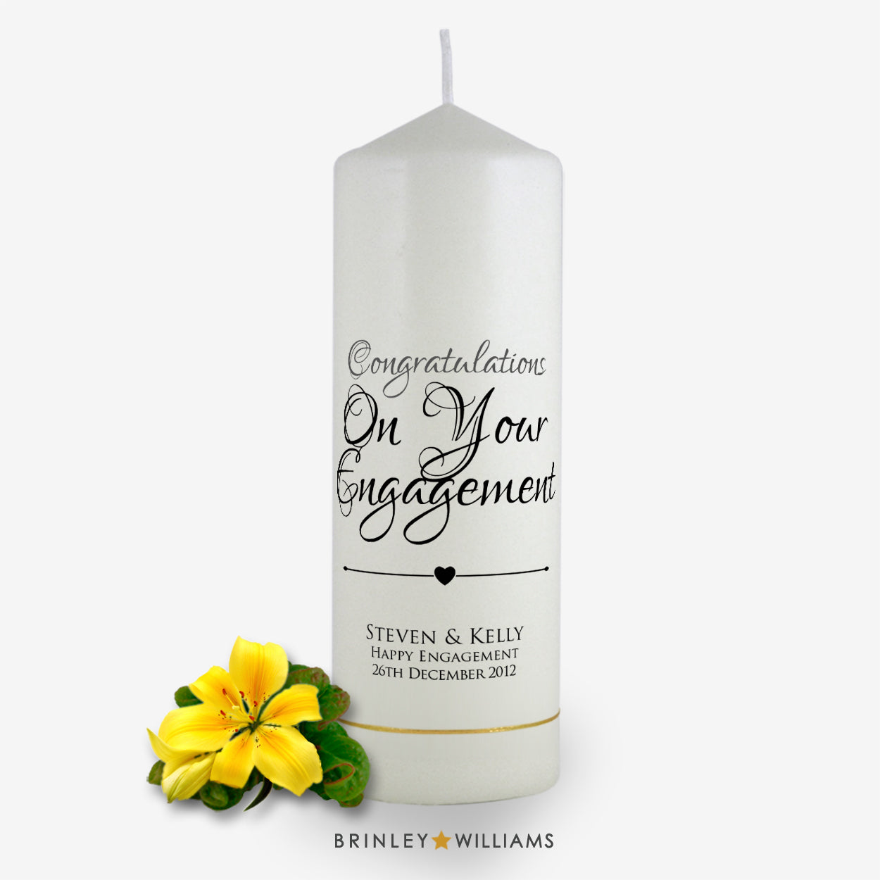 Congratulations On Your Engagement Personalised Candle - Charcoal