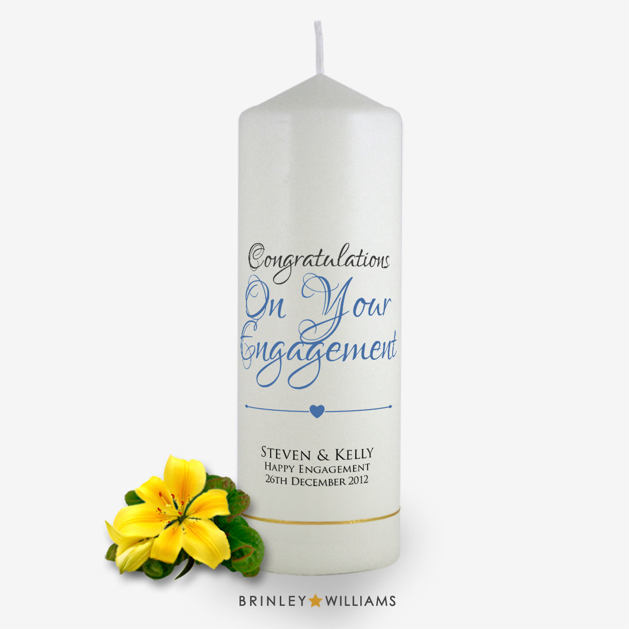 Congratulations On Your Engagement Personalised Candle - Sky Blue