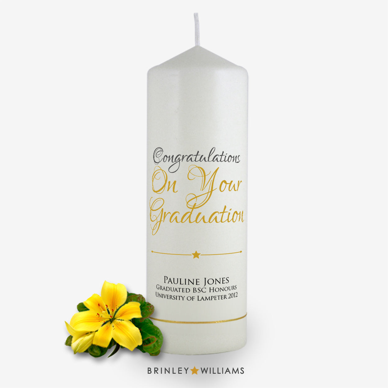 Congratulations On Your Graduation Personalised Candle - Bronze