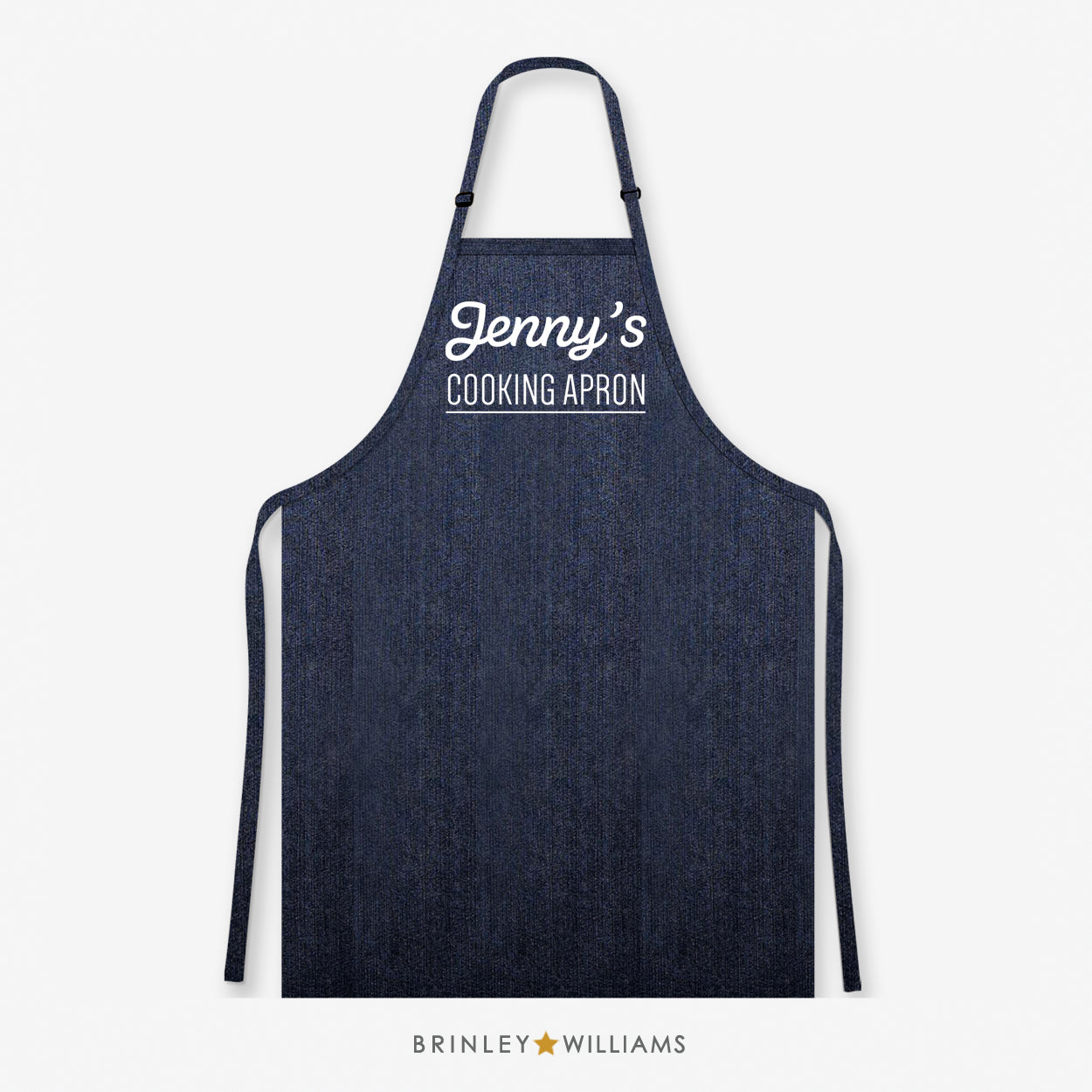 Personalised Indigo Denim Cooking Apron - Zoom Out