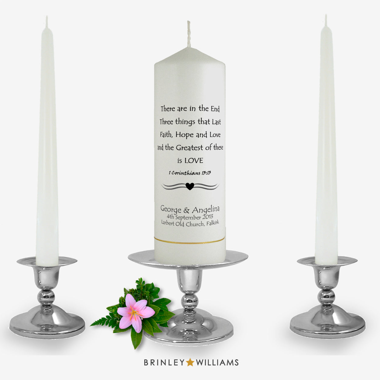 1 Corinthians Personalised Unity Candle - Charcoal