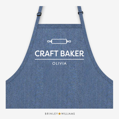 Craft Baker Apron - Personalised - Blue Denim