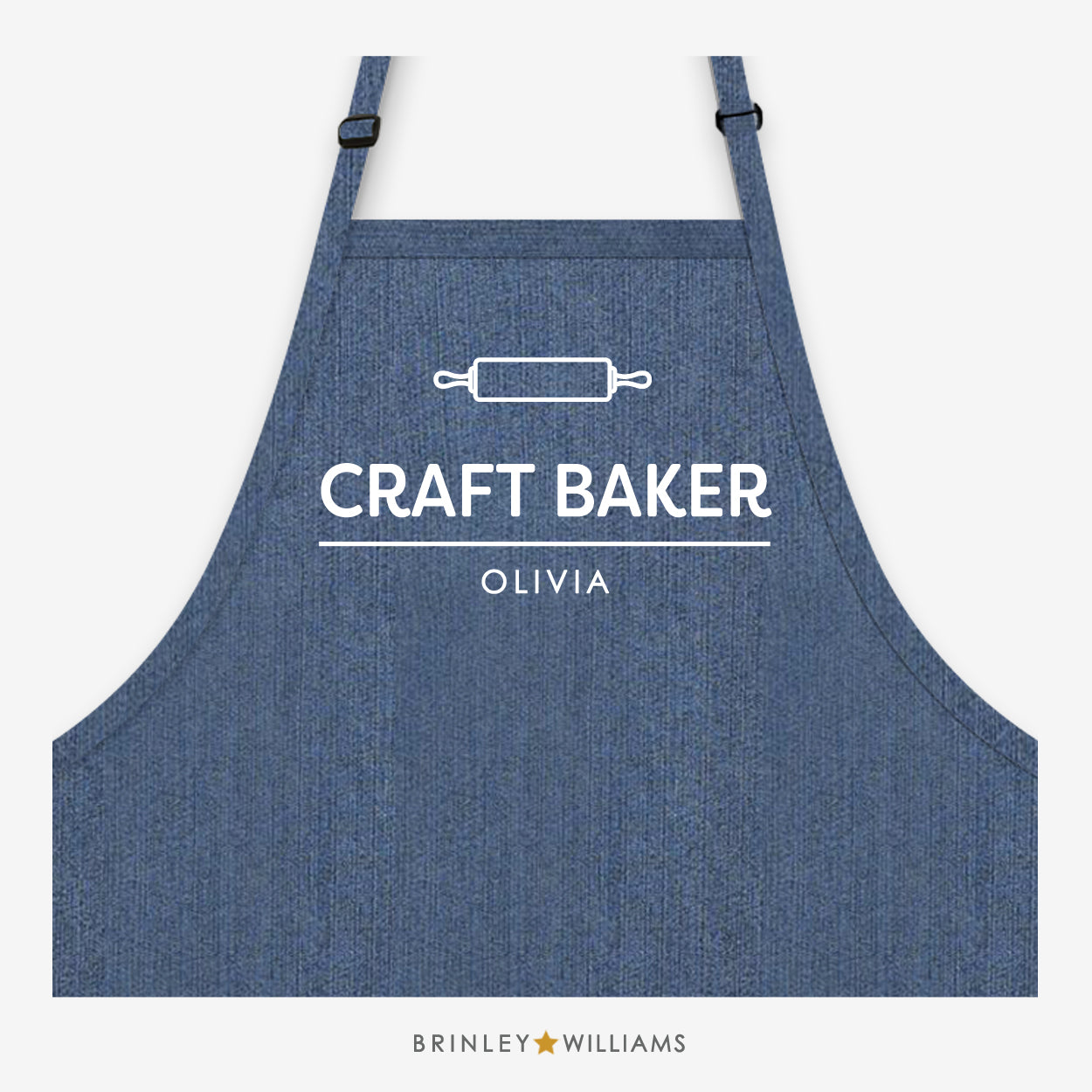 Craft Baker Apron - Personalised - Indigo Blue Denim